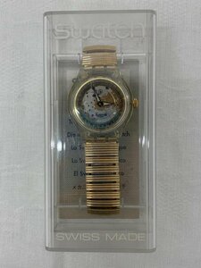 aei3725【中古・現状品】swatch スウォッチ 自動巻き 表裏スケルトン 23石 ゴールド系 メンズ 箱・冊子付