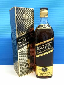 aet3884 【送料無料・未開栓】 ジョニーウォーカー 黒ラベル 黒金キャップ 古酒 750ml 43%