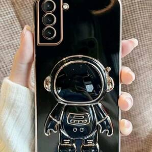 Galaxy A53 5G 宇宙飛行士　スタンド　メッキ風ケース　可愛い 黒　Galaxyケース