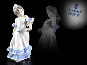 【雲】某コレクター買取品 LLADRO リヤドロ リアドロ 西洋磁器 女の子 フィギュリン 置物 高さ16.5cm 古美術品 CA9734 LTbgf