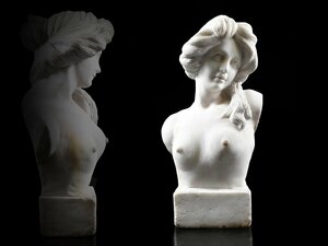 【雲】某名家収蔵品 西洋アンティーク 大理石 女性像 胸像 オブジェ 高さ66cm 重さ63.6kg 古美術品(旧家蔵出) DA9647 LDTvgy