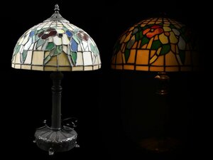 [.] gorgeous flower sculpture stained glass table lamp lighting glass height 51.2cm ( glass Tiffany light ) DA9654 UTDhgft