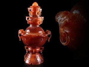 [.]. temple . purchase goods Buddhism fine art rare China old . Tang thing .... ear attaching censer height 33.5cm old work of art (. mountain stone ..)BY114 UTokju