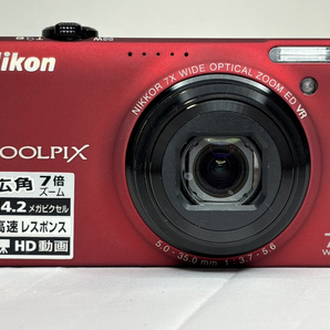 10467-1-SK23- Nikon ニコン - COOLPIX S600 - 赤 フラッシュレッド 通電動作確認済の画像2