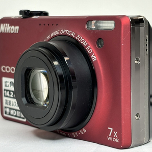 10467-1-SK23- Nikon ニコン - COOLPIX S600 - 赤 フラッシュレッド 通電動作確認済の画像3