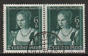 ドイツ　1939年付加金付き・名画”ヴェニスの女”１種完ペア済