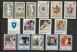 スワジランド　1978～85年英王室関係記念４組各完１５種未