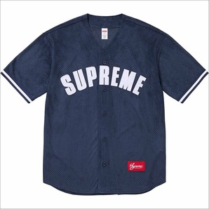 Sサイズ Supreme Ultrasuede Mesh Baseball Jersey Navy ネイビー シュプリーム ウルトラスエード メッシュ ベースボール ジャージ シャツ