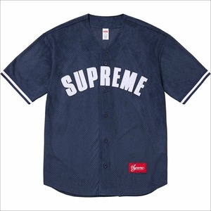 Sサイズ Supreme Ultrasuede Mesh Baseball Jersey Navy ネイビー シュプリーム ウルトラスエード メッシュ ベースボール ジャージ シャツ