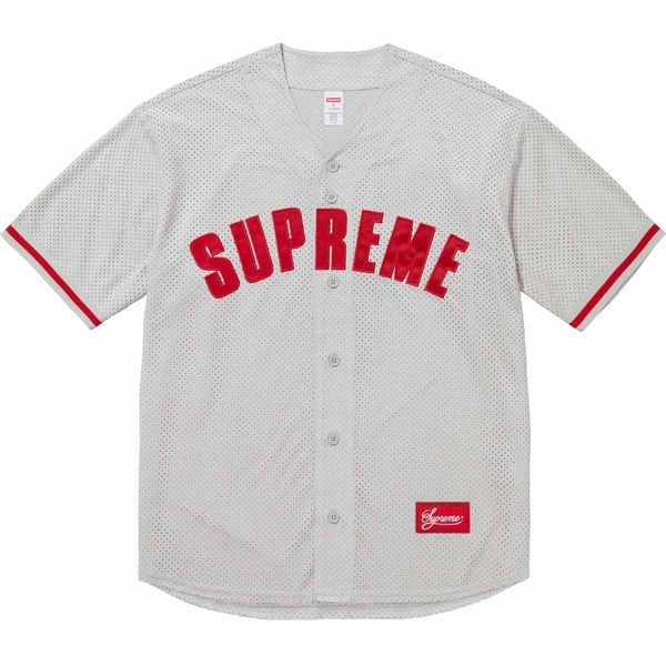 Sサイズ Supreme Ultrasuede Mesh Baseball Jersey Grey グレー シュプリーム ウルトラスエード メッシュ ベースボール シャツ ジャージ