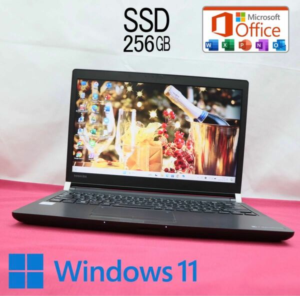 ★中古東芝パソコンSSD256GB★R73/M Core i3-7100U Win11 Office認証済 ノートPC149