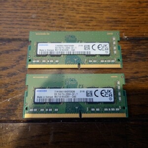SAMSUNG 8GB×2枚 DDR4 3200MHz PC4-25600 1.2V 1Rx8 260PIN SODIMM ノートパソコン用メモリ 中古 動作品 合計16GB