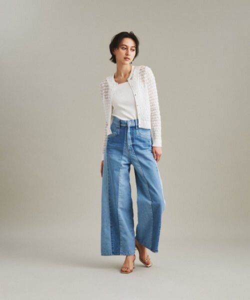 GRACE CONTINENTAL 36◇切替ワイドデニムパンツ