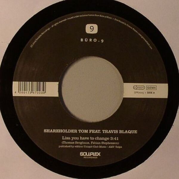 新品未使用 Shareholder Tom feat. Travis Blaque / Lisa You Have To Change 7inchレコード 送料無料(A103)