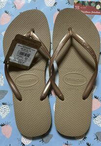 havaianas ビーチ　サンダル　【ローズ　ゴールド】　サイズ24cm〜25cm おすすめ商品！お買い得！驚安！【数量限定】