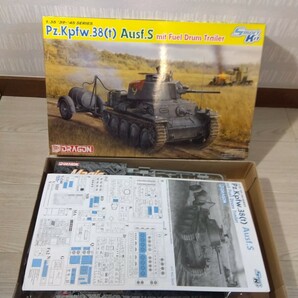 【F816】【未組立】 DRAGON 1/35 38(t)戦車S型 燃料ドラム缶牽引車 Pz.kpfw.38(t) Ausf.S mit Fuel Drum Trailerドラゴン 6435の画像1