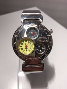 【M091】 SPALDING 腕時計 AN AMERICAN SPORTS SPIRIT クオーツ アナログ 温度計 方位磁針 アウトドアウォッチ スポルディング
