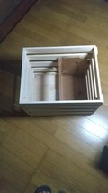 木製フリーボックス大2小&ラック&ブックスタンド★ 蓋付 木箱　ヒノキ　白木_画像7