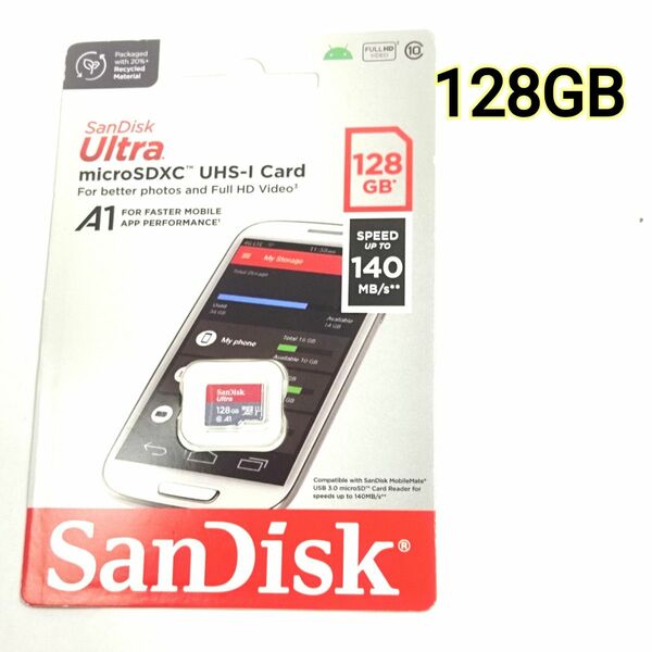 サンディスク SanDisk microSDカード 128GB UHS-I Class10 140mbs マイクロSD