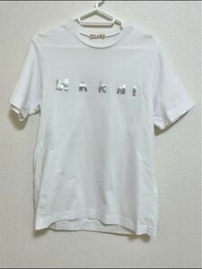 MARNI マルニ ロゴ　Tシャツ　シルバー　メタリック　14y(訳あり安値)