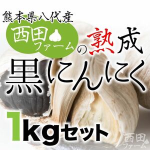 熊本県八代産 熟成 黒にんにく 1kgセット　1-a