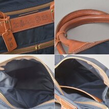 1円 美品 Felisi フェリージ トートバッグ 2WAY ショルダーバッグ ナイロン レザー ネイビー ブラウン ビジネスバッグ ボストン 鞄 Mk.e_画像10