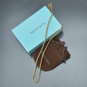 1円 新品仕上げ Tiffany & Co. ティファニー K18 チェーン ネックレス 11g YG 750 ゴールド チョーカー ジュエリー 貴金属 箱付 Mi.fの画像1