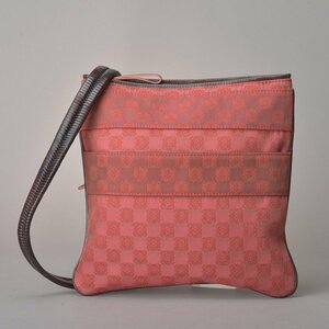 1 иен не использовался LOEWE Loewe повтор дыра грамм сумка на плечо парусина кожа красный Brown тонкий небольшая сумочка прекрасный товар сумка #k.h/a.g