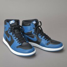 新品同様 NIKE AIR JORDAN 1 RETRO HIGH OG スニーカー 29cm US11 ブルー 青 黒 555088 ナイキ エア ジョーダン1 2017年 靴 ■b.a/a.d_画像3