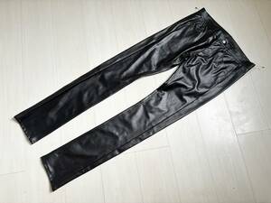 新品 galaabenD ガラアーベント slim tapared pants パンツ フェイク レザー スリム テーパード M 黒 ブラック 墨黒 △5