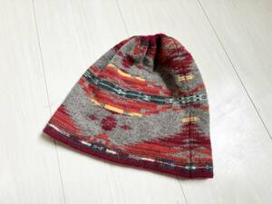 POLO RALPH LAUREN ポロ ラルフローレン ニット帽 ビーニー ネイティヴ柄 ウール 総柄 マルチカラー knit hat beanie native pattern △5 