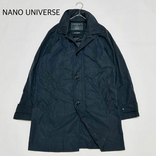 ナノユニバース リモンタ ナイロンコート ジャケット フード付き 黒 44サイズ