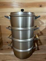 アルミ蒸し器 蒸し器 蒸し鍋 せいろ 厨房機器 店舗用品 4段 29cm_画像8