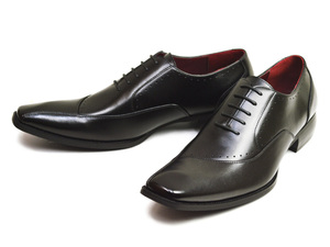 新品■27cm 革靴 ビジネスシューズ 2E フォーマル 紳士靴 スクエアトゥ 脚長 ロングノーズ 革靴 メンズ 日本製 レザー シューズ 男 靴