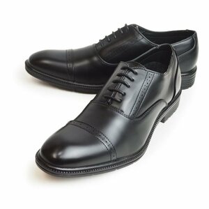 新品■26cm ビジネスシューズ 走れる 軽量 革靴 EEE 3E 紳士靴 防滑 幅広 オフィス フォーマル 内羽根 レースアップ ストレートチップ