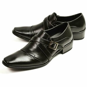 新品■27cm メンズ ビジネスシューズ 脚長 5cmヒール イタリアンデザイン 紳士靴 オフィス フォーマル スクエアトゥ アンティーク 革靴