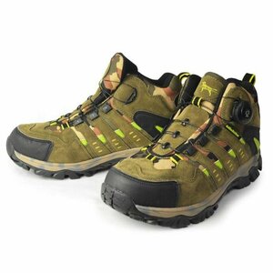 新品■24.5cm メンズ ブーツ カジュアル 防滑 アウトドア トレッキングシューズ 登山 ダイヤル式 ハイキング ウォーキング コンフォート 靴