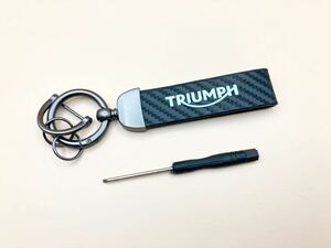 ［送料無料］キーホルダー キーチェーン Triumph トライアンフ ストラップ 車 バイク 675R 1050R ロゴ