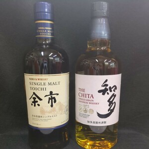 余市　知多　２本セット　シングルモルト ニッカ NIKKA ウイスキー WHISKY