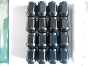 ナット16個セット　スズキ　スバル　ホイール袋ナット　ブラック　M12XP1.25-19HEX ラグナット　テーパー６０度　送料込み　C級品