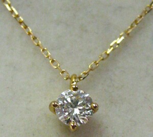 【東京 谷中 質屋おぢさん】極美品K18 18金 チェーン ダイヤ プチ ネックレス 0.20ct 40cm