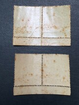 戦前記念切手　昭和立太子礼　2種　1銭5厘、3銭　銘版付きペア　未使用　NH　_画像2