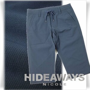 新品1円～★HIDEAWAYS NICOLE ハイダウェイ ニコル メンズ 春夏 2WAYストレッチサッカークロップドパンツ 44 S ネイビー本物◆2227◆