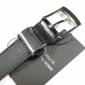 新品1円～★定価0.9万 Black On TETE HOMME テットオム 牛革レザー ビジネスベルト フリーサイズ 本革 黒 ブラック 本物◆2401◆の画像8