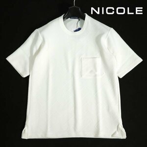 新品1円～★ニコル セレクション NICOLE selection 半袖 クルーネック ふくれリンクスジャカードプルオーバー 48 L カットソー ◆2573◆