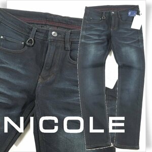 新品1円～★ニコル セレクション NICOLE selection メンズ ストレッチ ダークネイビー ウォッシュデニム 44 S パンツジーンズ◆2588◆