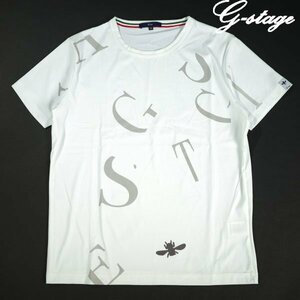 新品1円～★g-stage ジーステージ メンズ 半袖 Tシャツ 44 S クルーネック ジャージ ストレッチ ゴルフ 白 本物◆2587◆