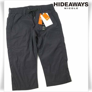 新品1円～★HIDEAWAYS NICOLE ハイダウェイ ニコル メンズ 春夏 ストレッチタフタクロップドパンツ 44 S ブラック 黒 正規店本物◆2632◆