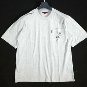 新品1円～★Ed Hardy エドハーディー メンズ 半袖 コットン綿 天竺 ポケット付き Tシャツ M グレー クルーネック カットソー◆2694◆の画像1