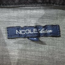 新品1円～★ニコル セレクション NICOLE selection メンズ 七分袖 ストレッチ ウォッシュデニムシャツ 48 L 綿 ブラック 本物◆2886◆_画像9